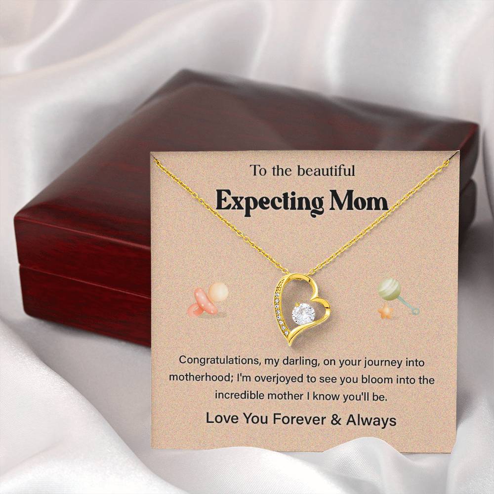 Pregnancy Necklace Gift for Expecting Mom – Love You Forever & Always