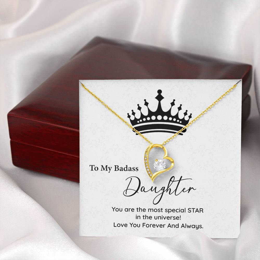 Badass Daughter Gift – Crown Message Card Jewelry