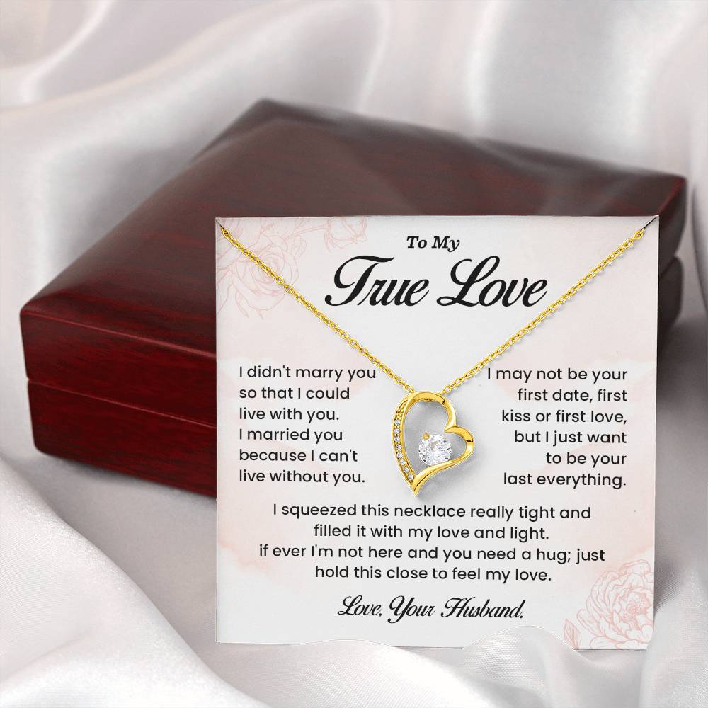 True Love Necklace Gift for Wife – Message Card