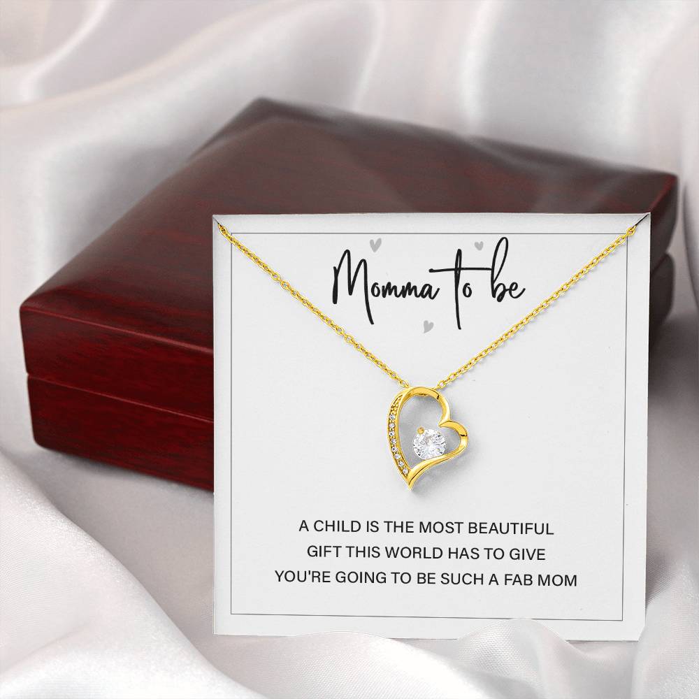 Momma To Be Necklace – Pregnancy Gift with Heartfelt Message