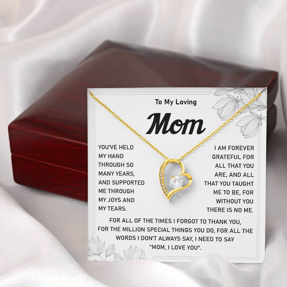 Heart Necklace Gift for Loving Mom from Daughter or Son