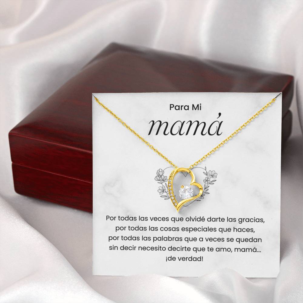 Collar de Mamá en Español con Tarjeta de Mensaje