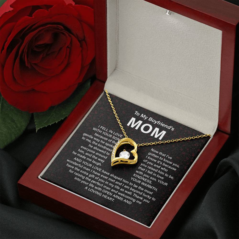 Boyfriend’s Mom Necklace Gift with Heart Pendant