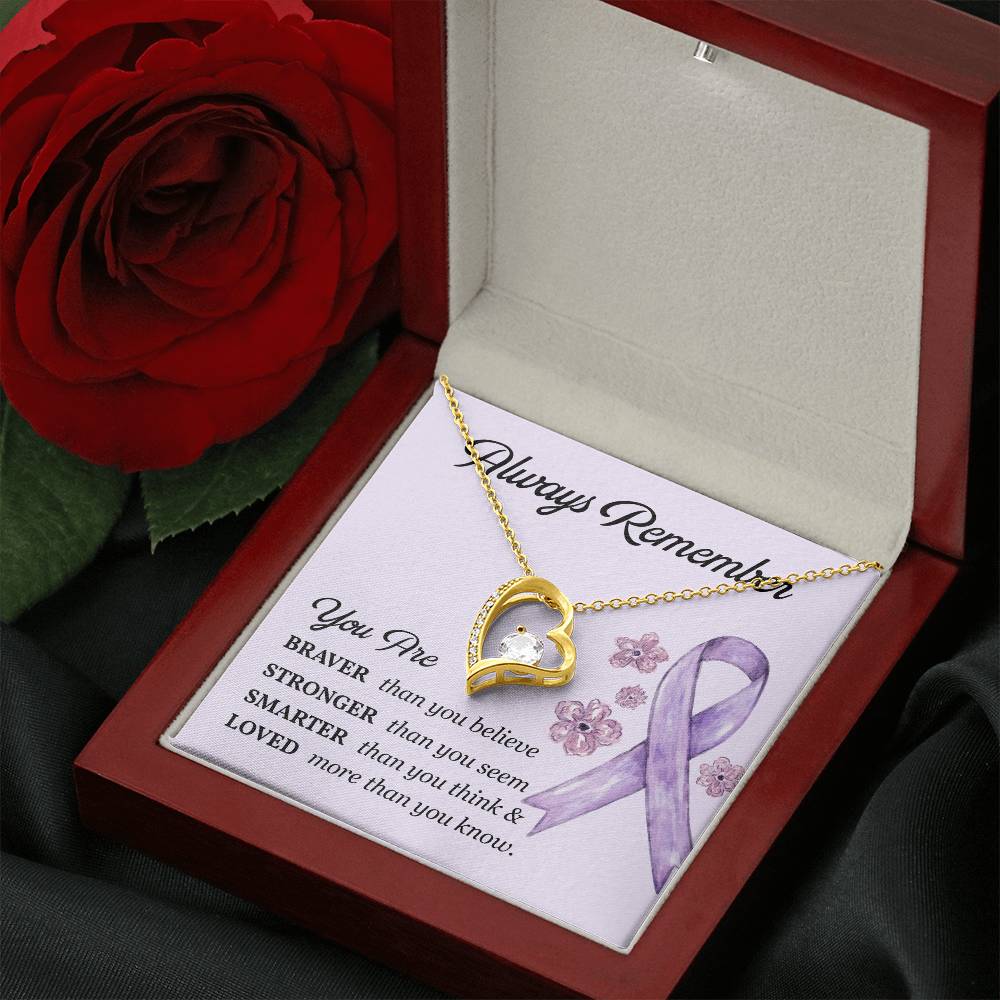 Cancer Support Gift with Purple Ribbon – Message Card