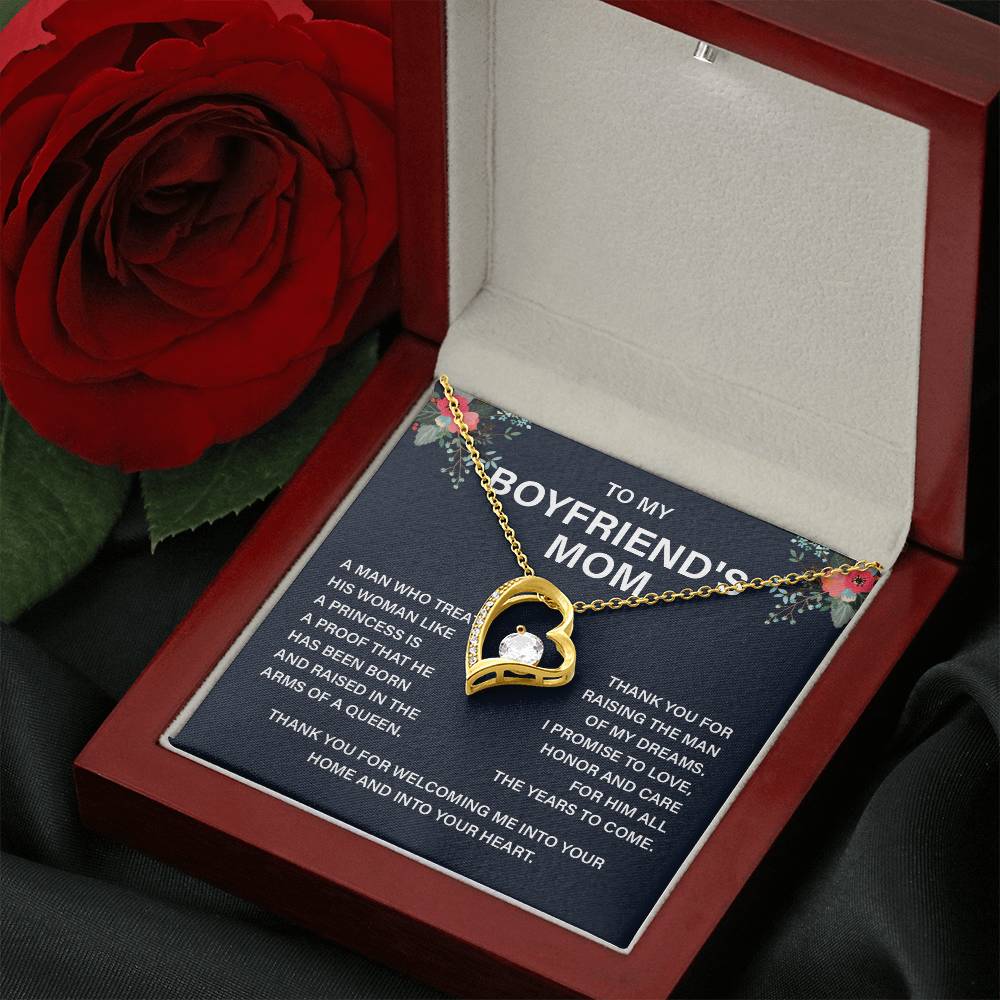 Boyfriend’s Mom Gift Necklace with Message Card