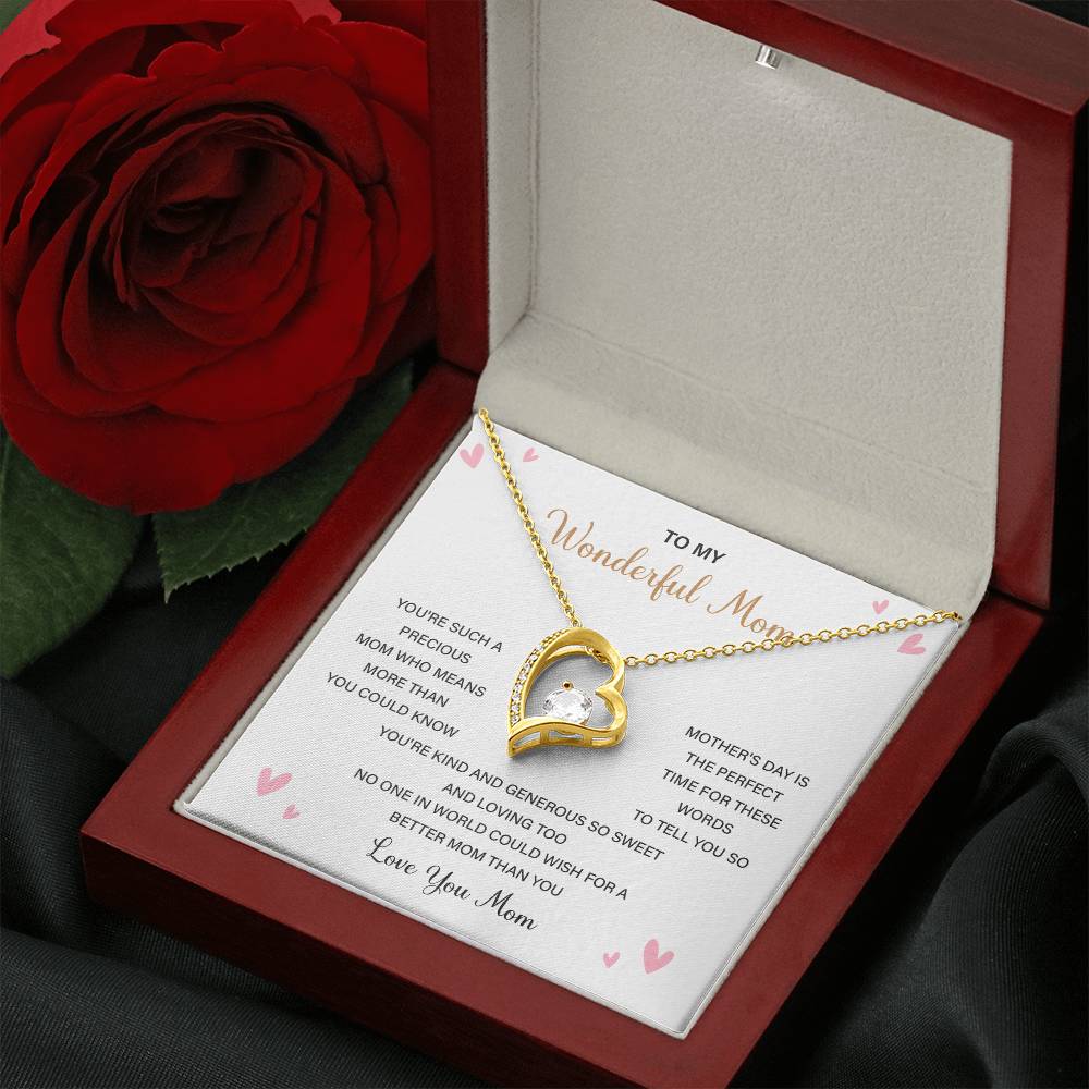 Love Shape Necklace Gift for Mom With Sweet Card & Box