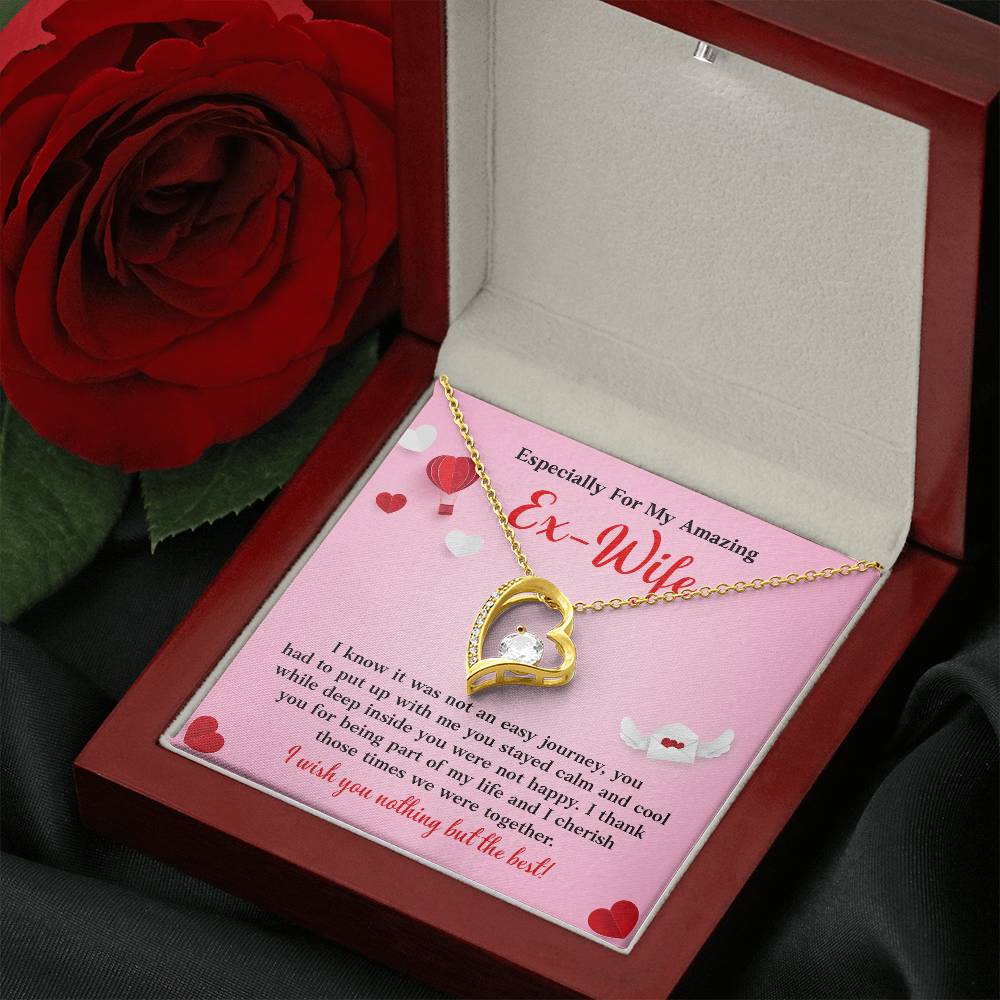 Ex-Wife Gift Necklace – Heart Pendant & Message Card