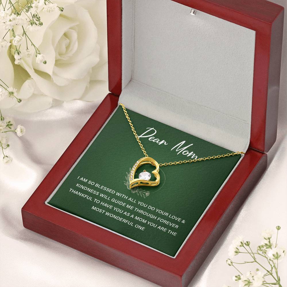 Heart Necklace Gift For Mom From Daughter With Lovely Note