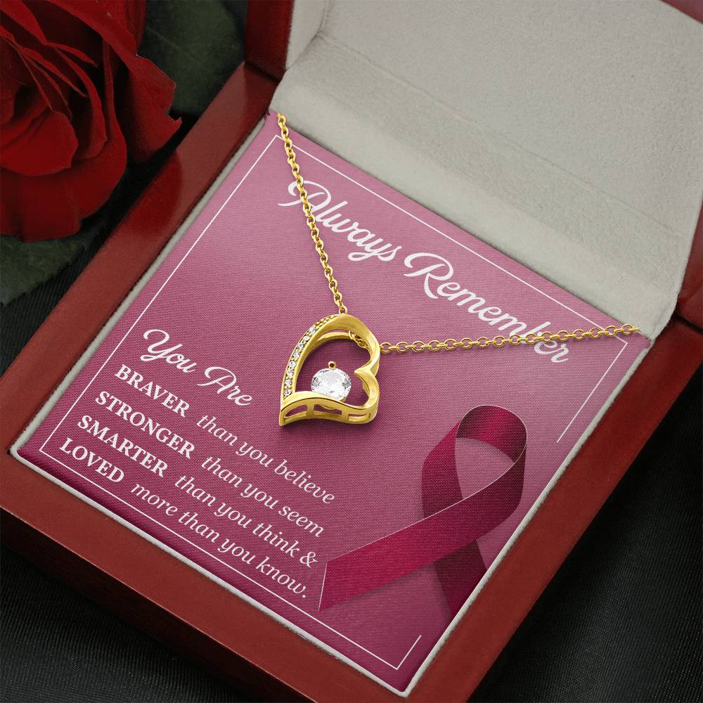 Burgundy Ribbon Encouragement Necklace for Her