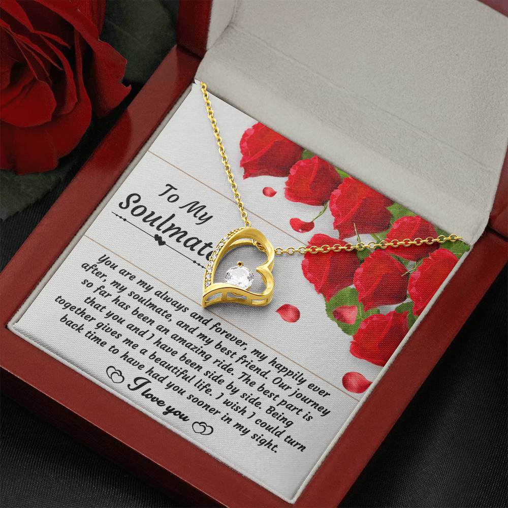 Soulmate Necklace Gift for Her with Message Card