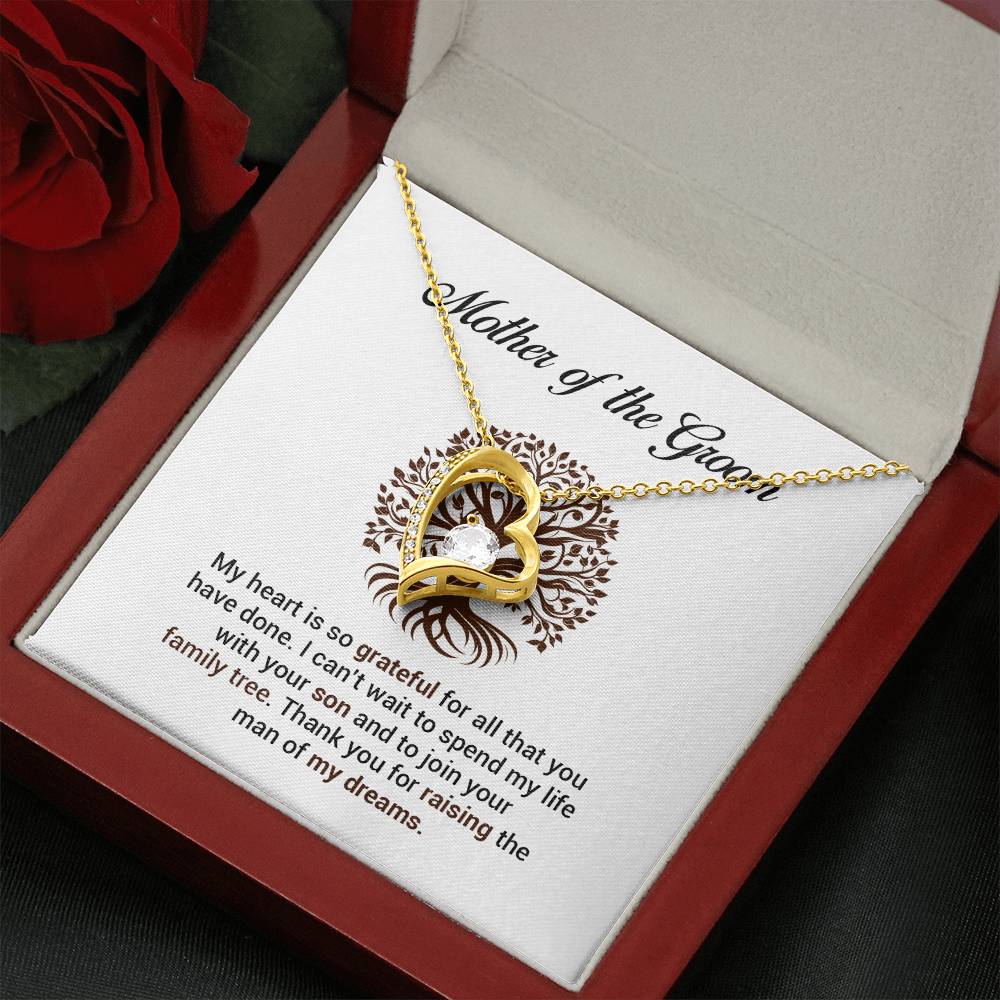 Mother of Groom Necklace Gift from Bride with Message Card