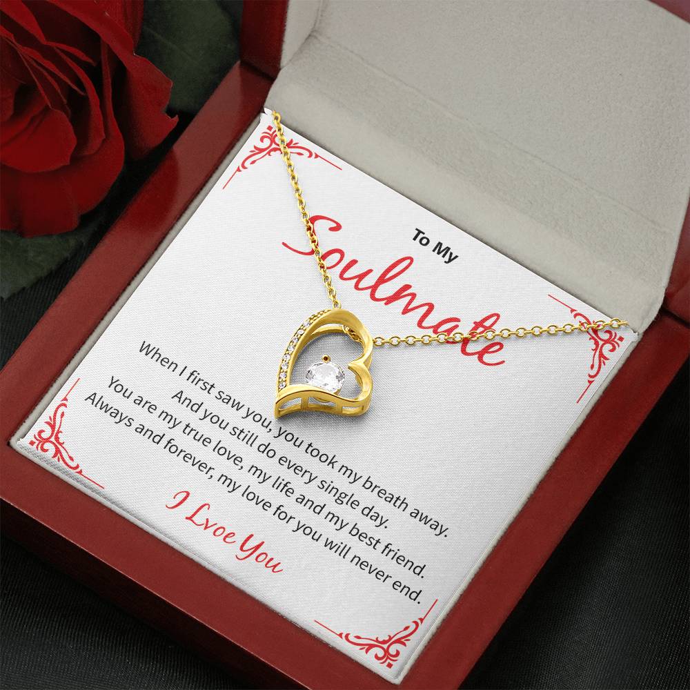 Soulmate Necklace Gift for Wife – I Love You Message Card