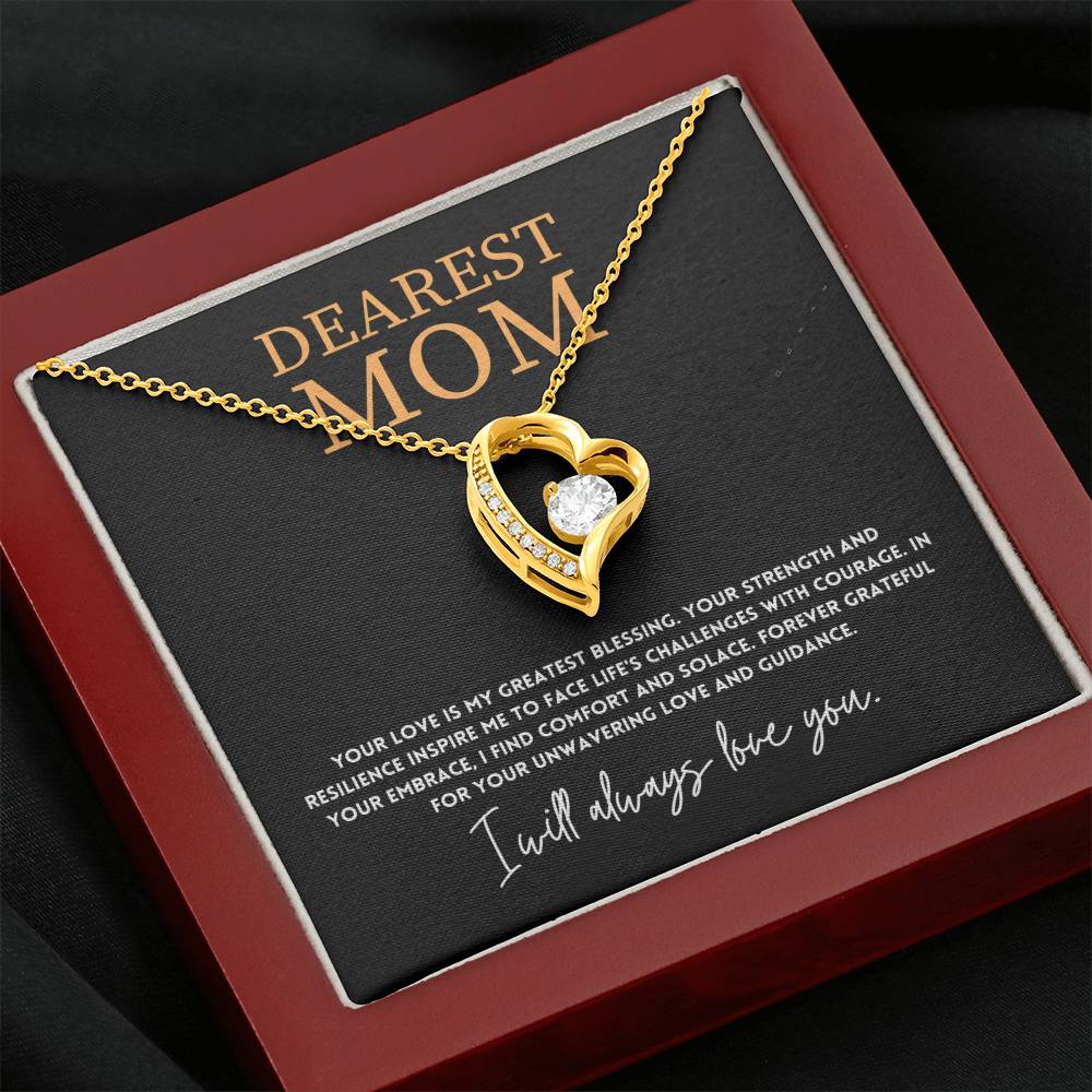 Heart Necklace Gift for Mom from Daughter or Son