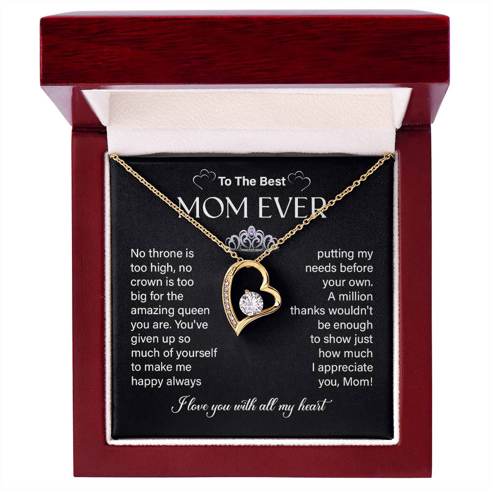 Necklace Gift for Mom – Best Mom Ever Message Card