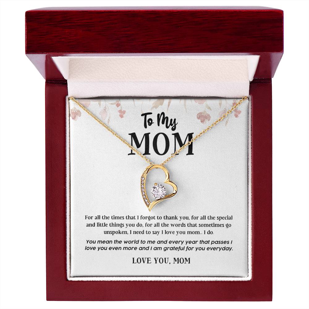 Heart Necklace Gift for Mom from Daughter or Son