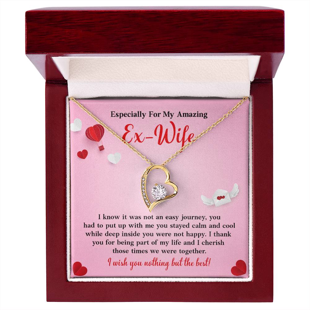 Ex-Wife Gift Necklace – Heart Pendant & Message Card