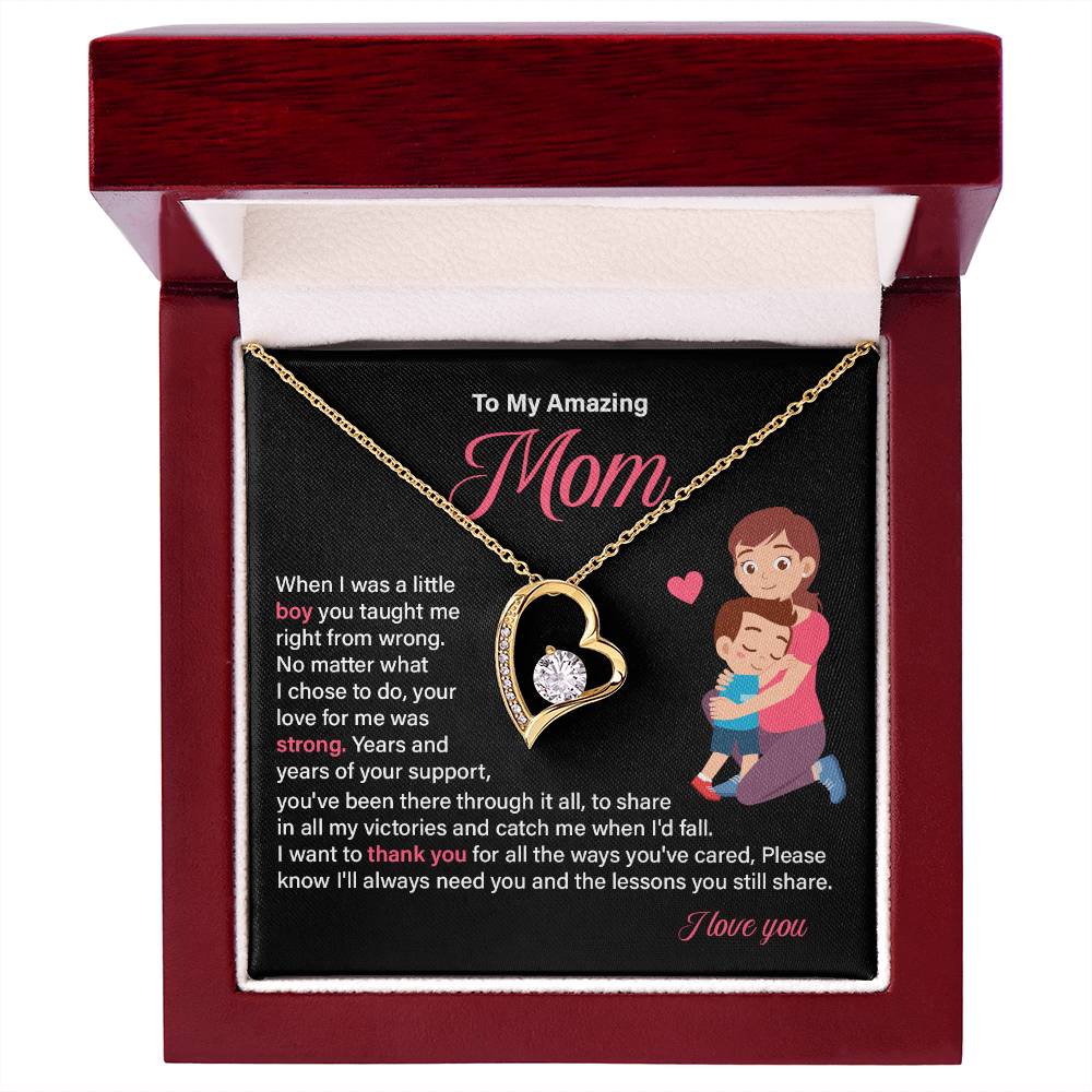 Heart Necklace Gift for Mom from Son – Thank You Mom