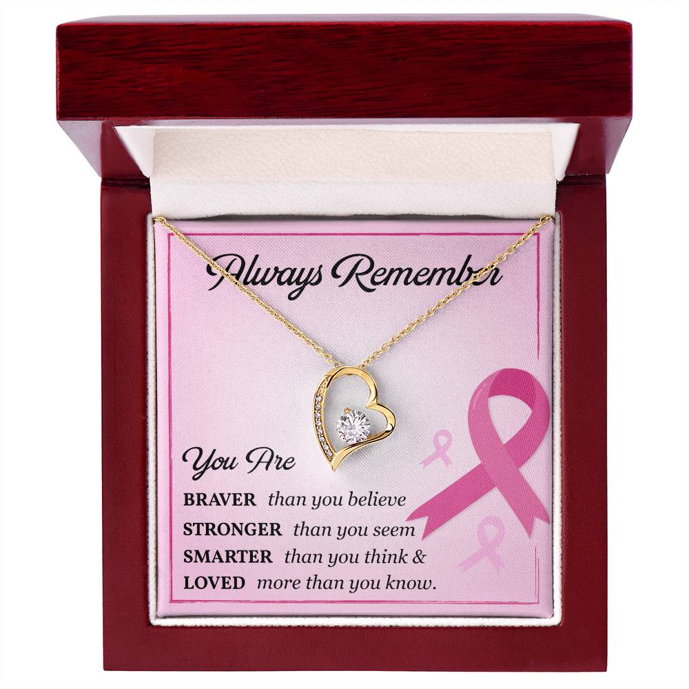 Breast Cancer Support Necklace with Card Gift Box