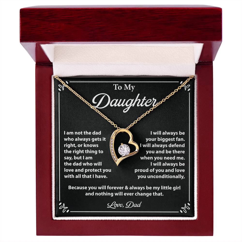 Daughter Necklace Gift from Dad with Message Card