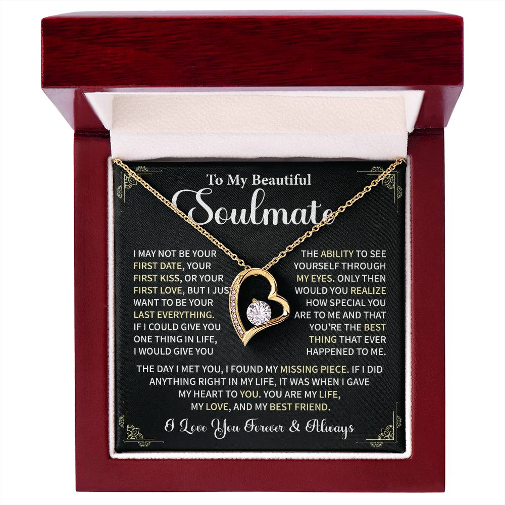 Soulmate Necklace Gift With Romantic Message Card