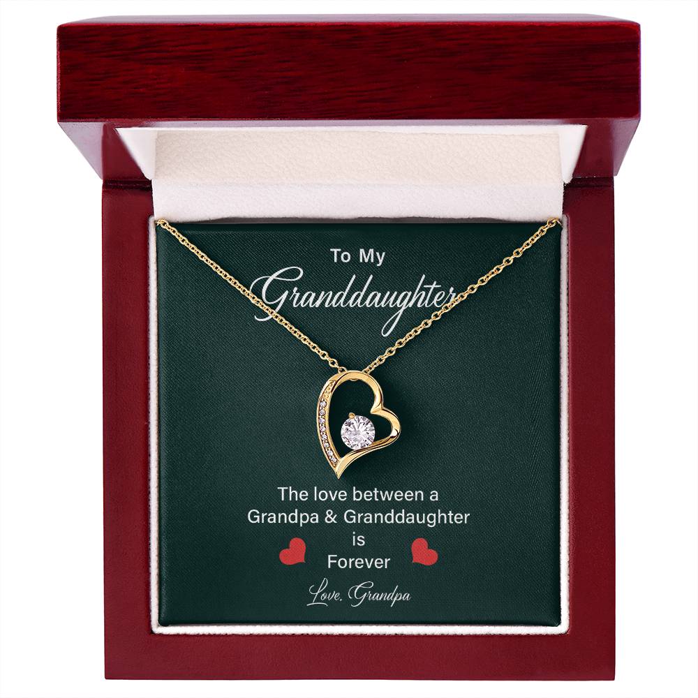Granddaughter Heart Necklace from Grandpa – Gift Box