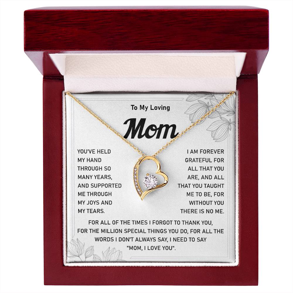 Heart Necklace Gift for Loving Mom from Daughter or Son