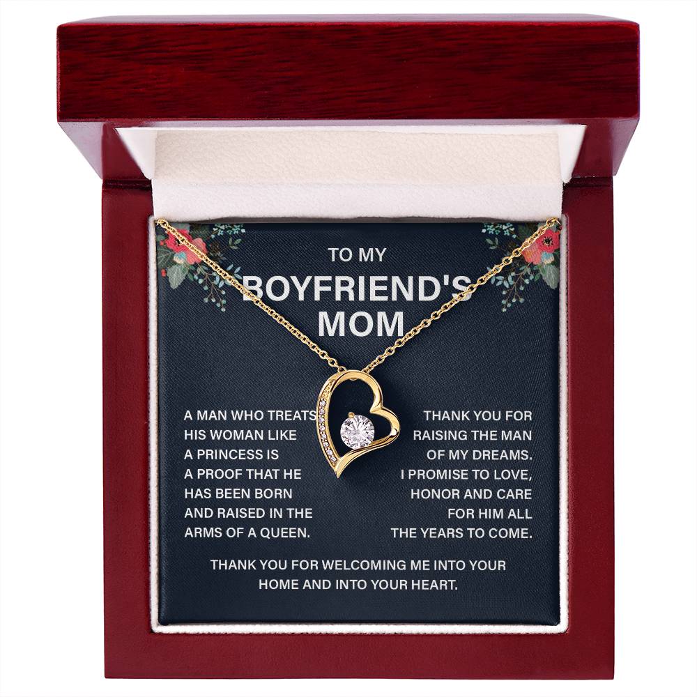 Boyfriend’s Mom Gift Necklace with Message Card