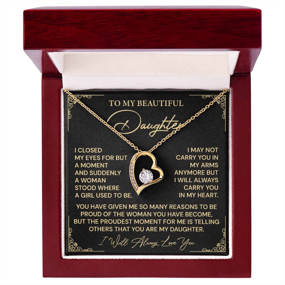 Daughter Gift with Keepsake Heart Pendant From Proud Parent