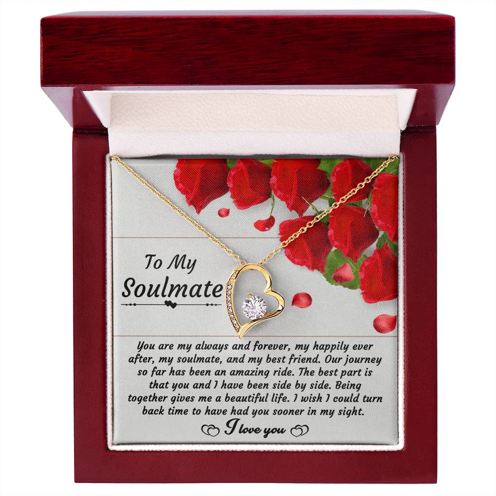 Soulmate Necklace Gift for Her with Message Card