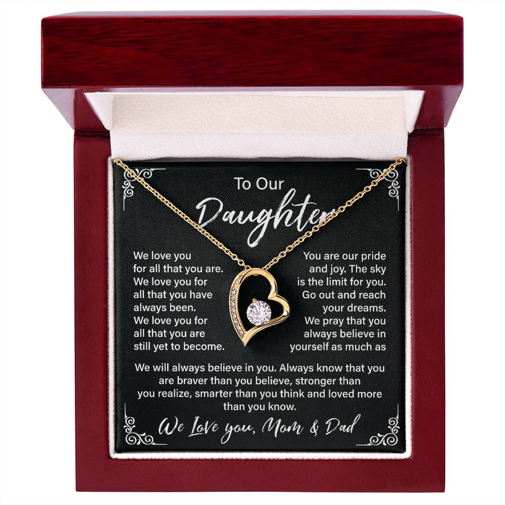 Gift for Daughter from Parents with Heart Pendant