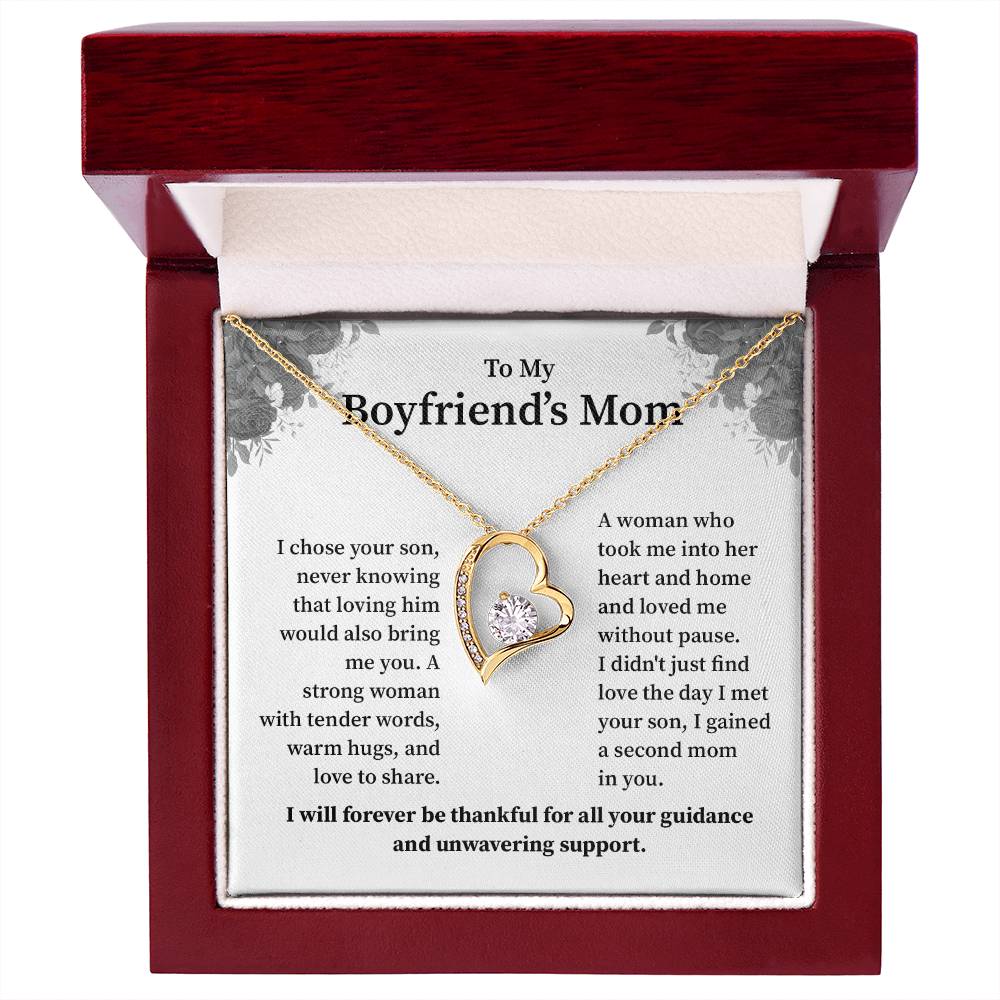 Boyfriend’s Mom Necklace – With Appreciation Message Card Gift