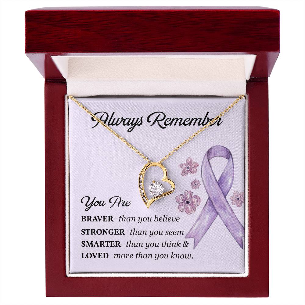 Cancer Support Gift with Purple Ribbon – Message Card