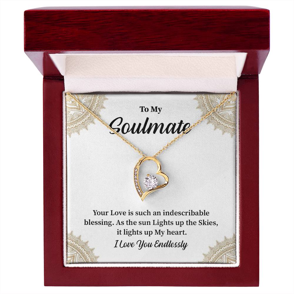 Soulmate Gift for Her with Heart Pendant Message