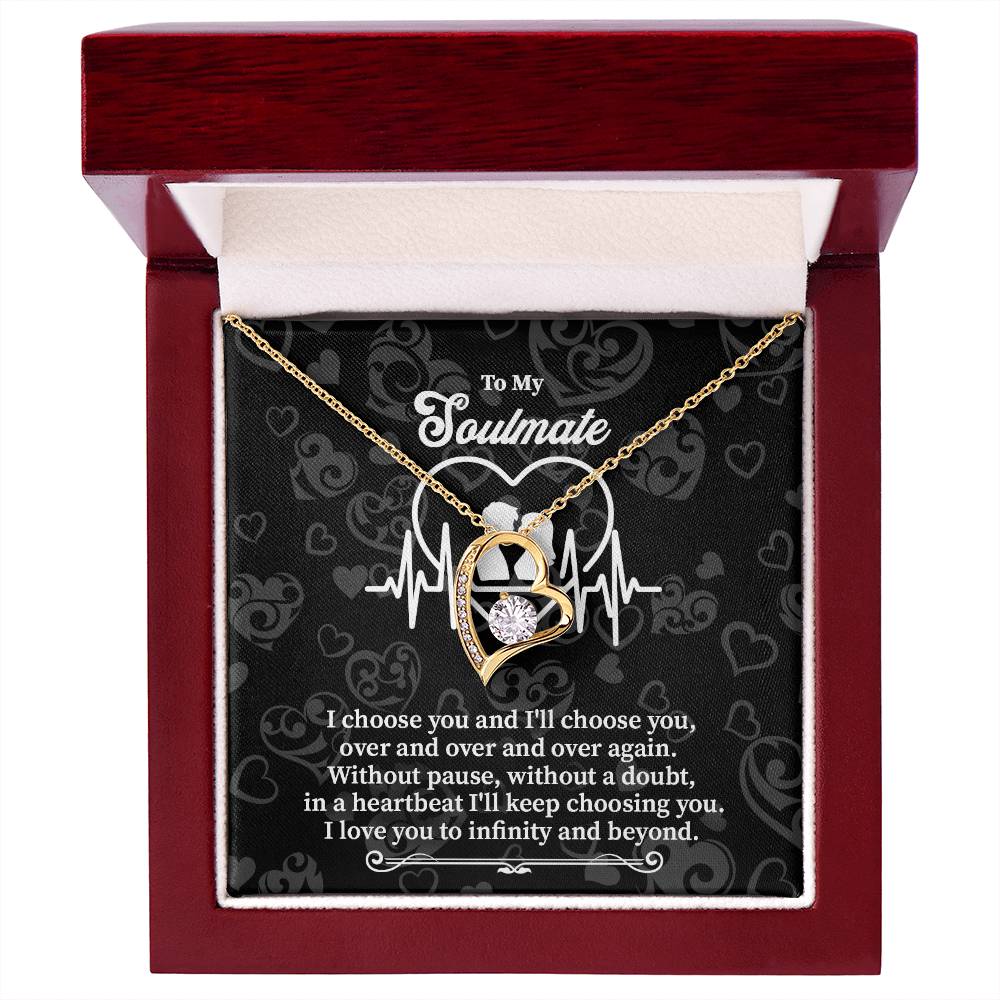 Heartbeat Soulmate Necklace Gift with Love Quote Card