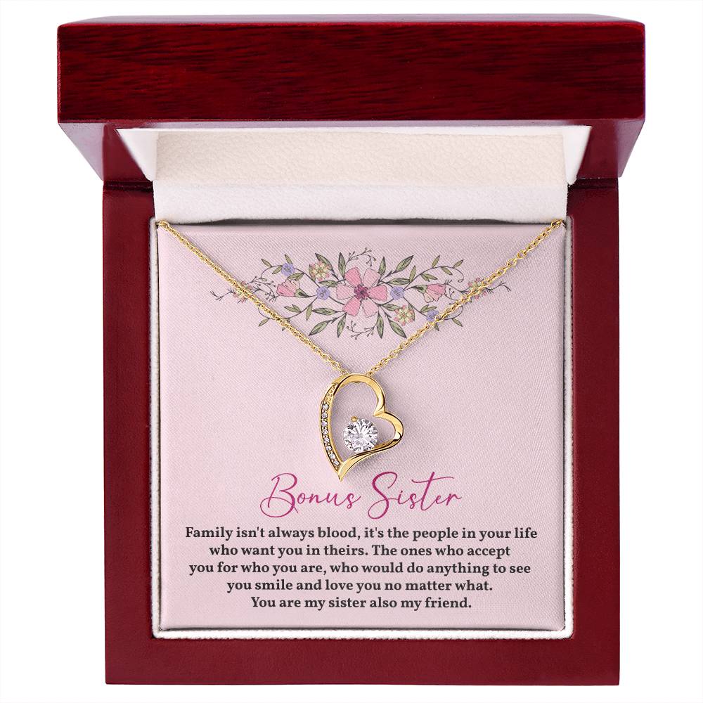 Bonus Sister Heart Necklace – Gift for Chosen Sister