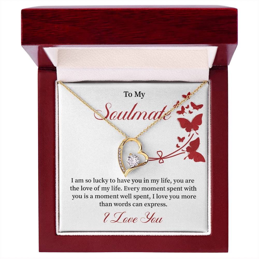 Soulmate Necklace Gift for Women – Love of My Life Message Card