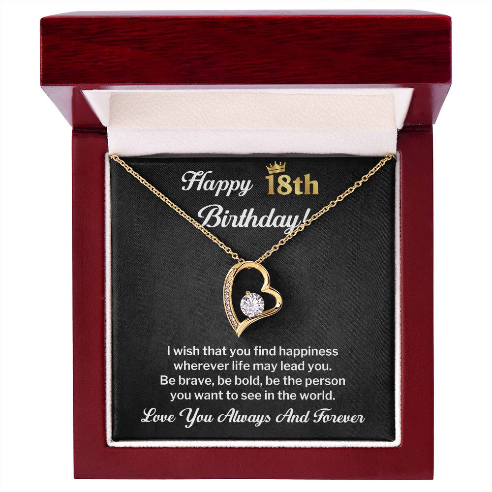 18th Birthday Necklace Gift With Loving Message