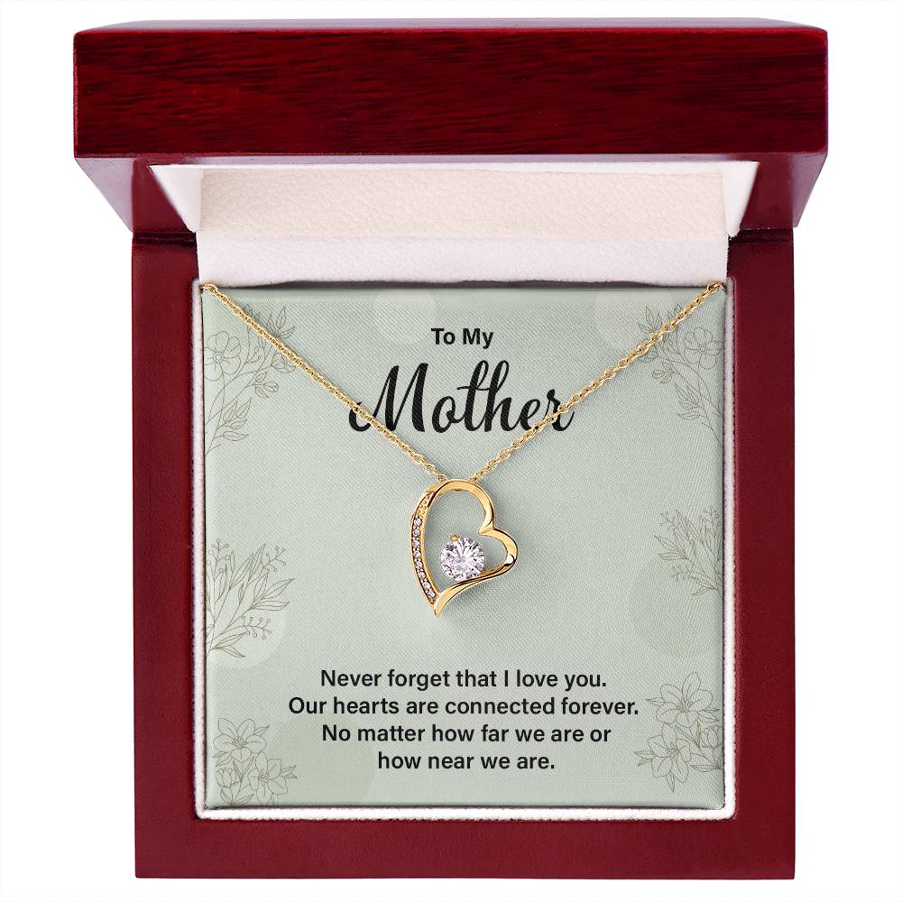 Heart Necklace Gift For Mom From Child With Message Card