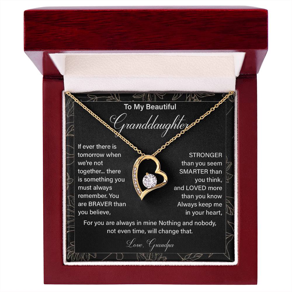 Granddaughter Necklace from Grandpa with Gift Card