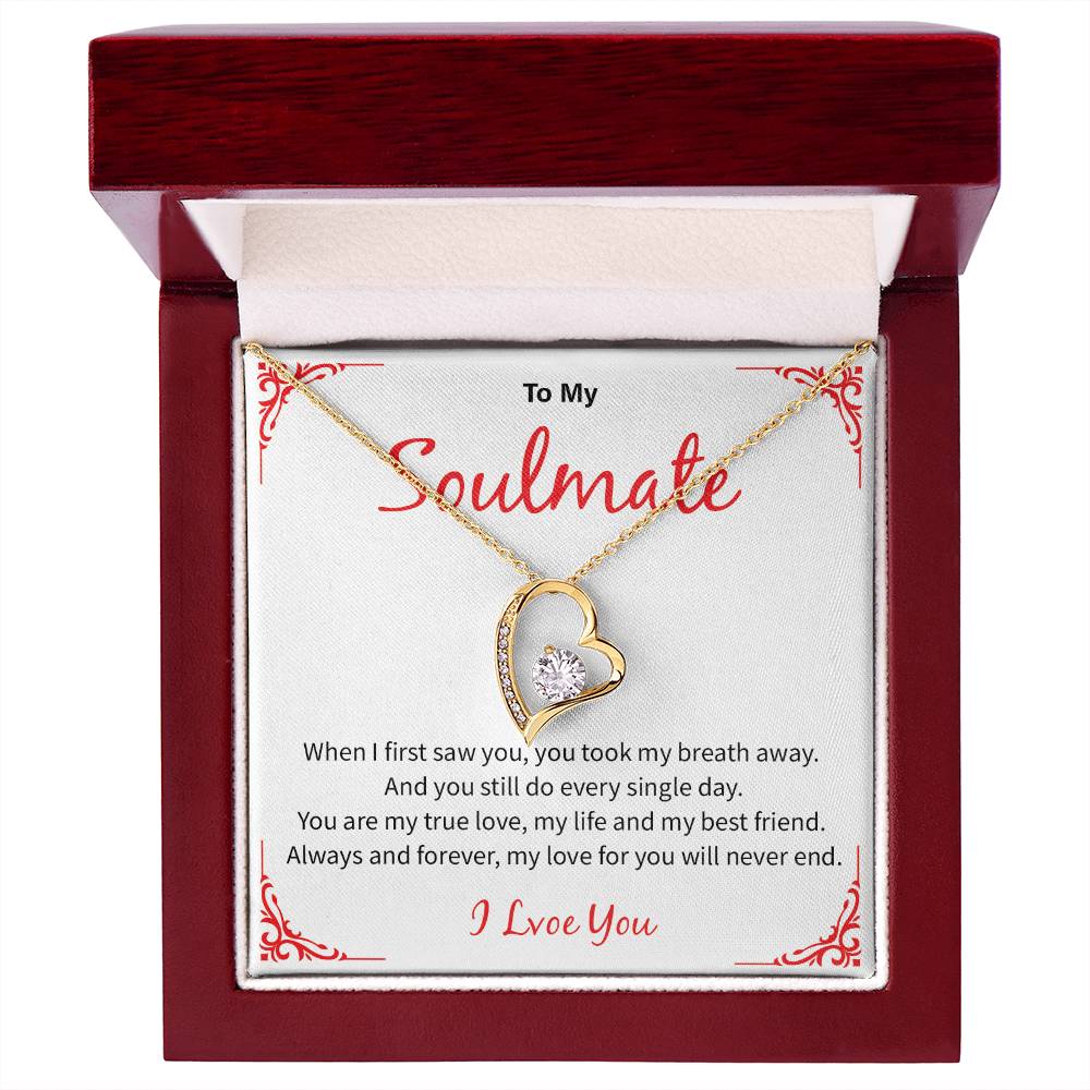 Soulmate Necklace Gift for Wife – I Love You Message Card