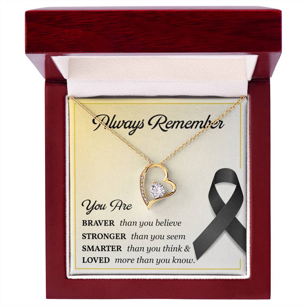 Black Ribbon Grief Support Necklace for Women