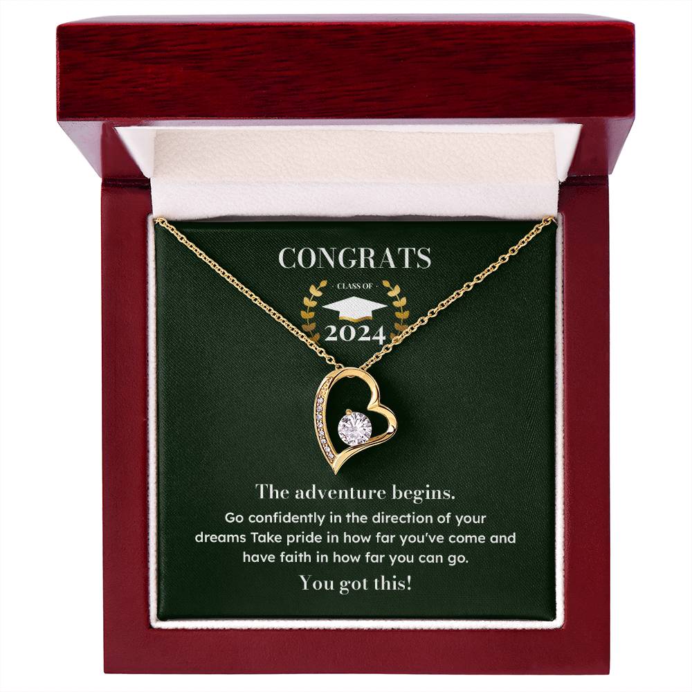 Personalized Graduation Heart Necklace Gift With Message