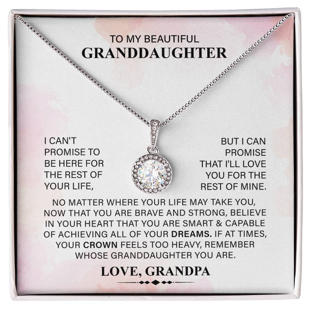 To My Beautiful Granddaughter Necklace, Your Crown Feels Too Heavy, Remember Whose Granddaughter You Are, Love From Grandpa.