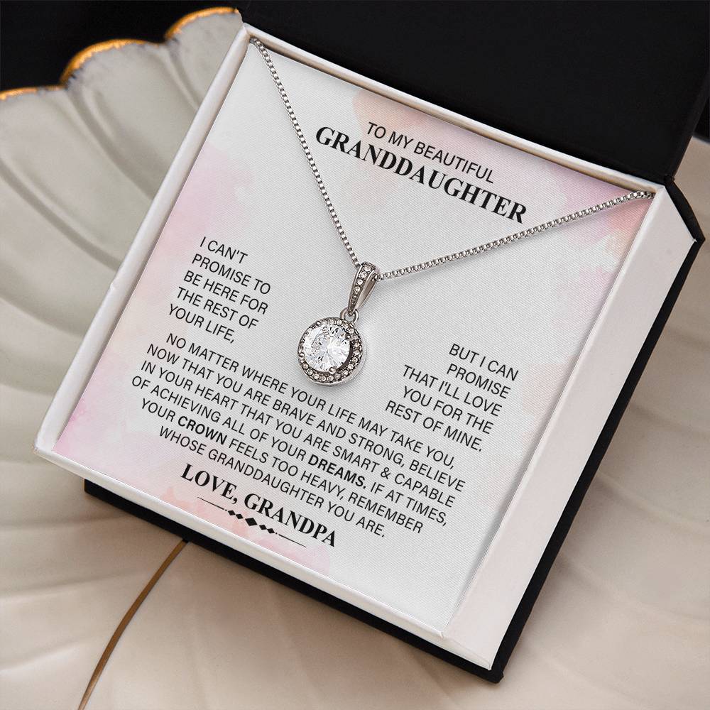To My Beautiful Granddaughter Necklace, Your Crown Feels Too Heavy, Remember Whose Granddaughter You Are, Love From Grandpa.