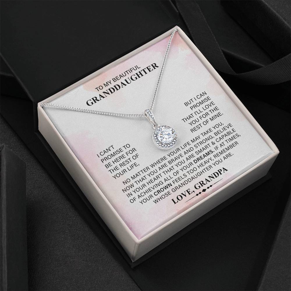 To My Beautiful Granddaughter Necklace, Your Crown Feels Too Heavy, Remember Whose Granddaughter You Are, Love From Grandpa.