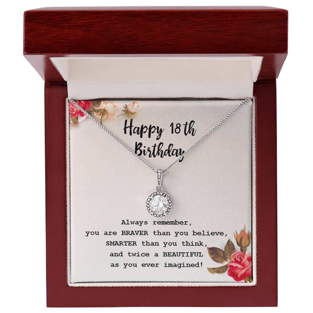 18th Birthday Round Pendant Necklace – Gift Boxed