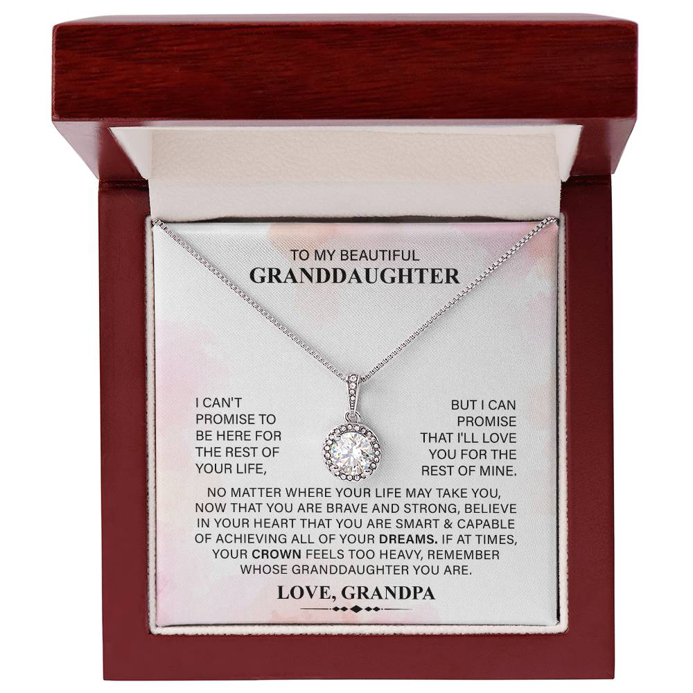 To My Beautiful Granddaughter Necklace, Your Crown Feels Too Heavy, Remember Whose Granddaughter You Are, Love From Grandpa.