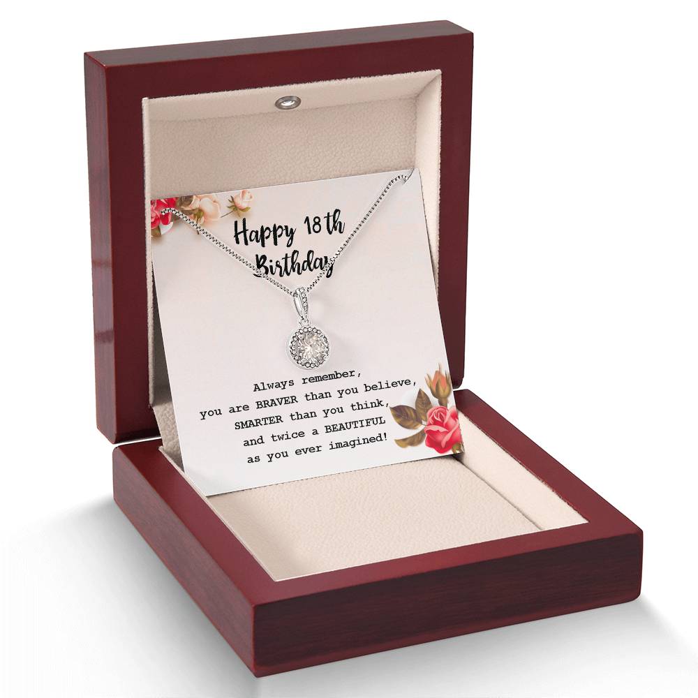 18th Birthday Round Pendant Necklace – Gift Boxed