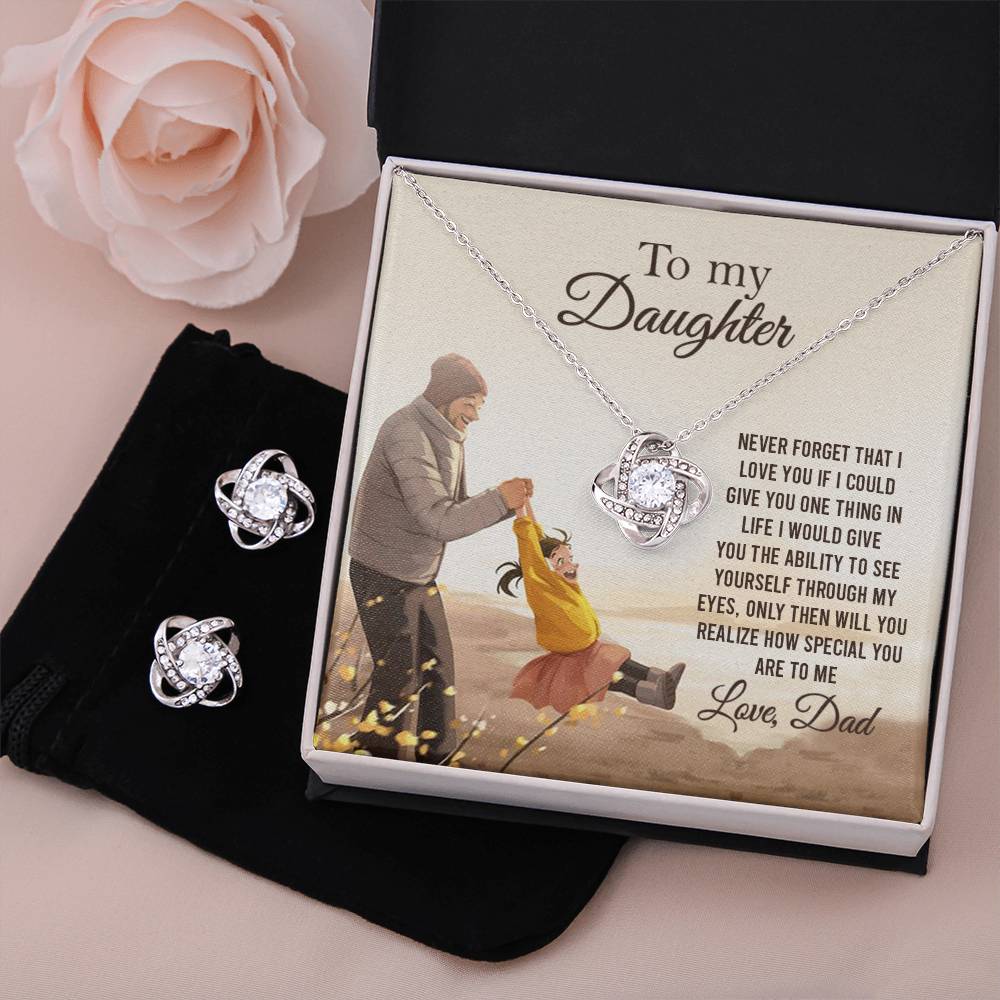 Daughter Necklace Gift from Dad – with Heartfelt Message Card