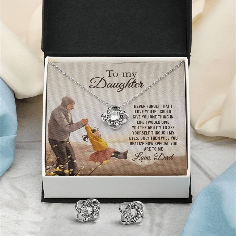 Daughter Necklace Gift from Dad – with Heartfelt Message Card